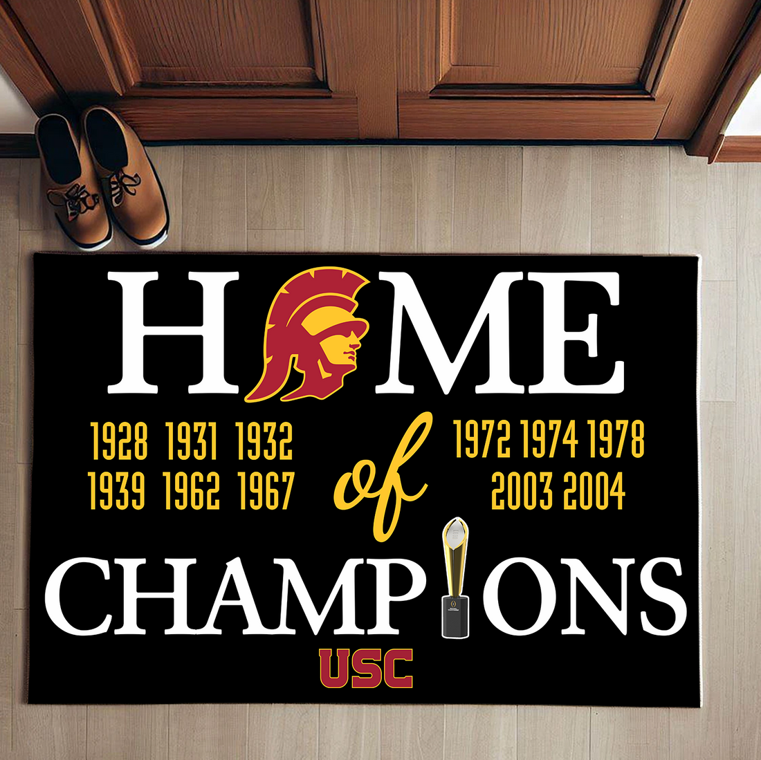 Home of Champions USC Trojans Doormat for USC Fans