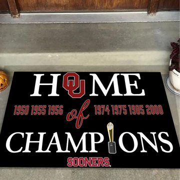 Home of Champions Oklahoma Sooners Fighting Irish Doormat for Sooners Fans