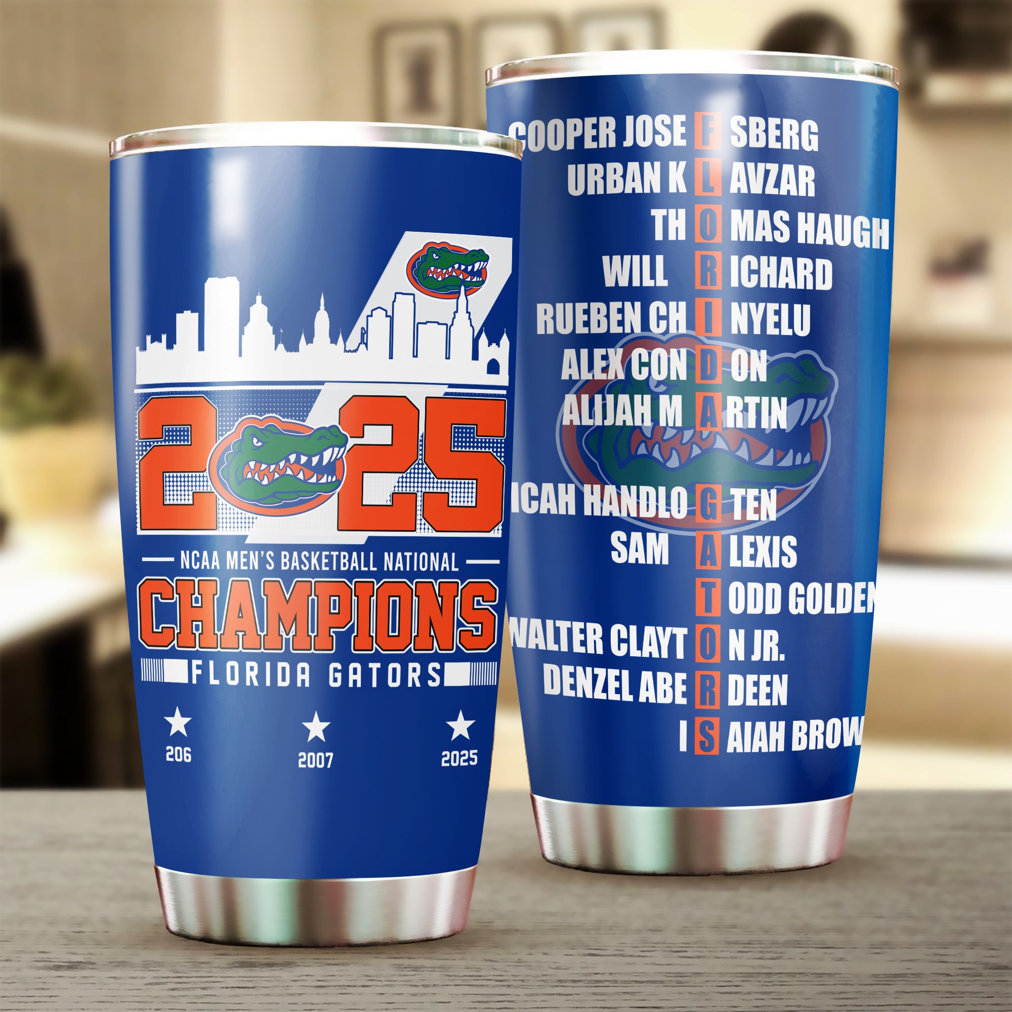 2025 Men's Basketball National Champions Tumbler for Florida Gators Fans
