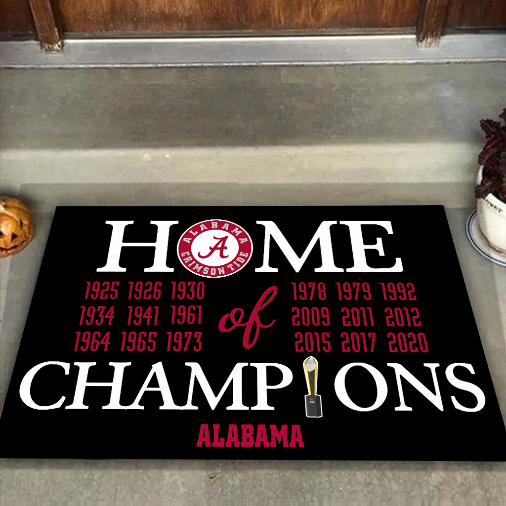 Home of Champions Alabama Crimson Tide Doormat for Alabama Fans
