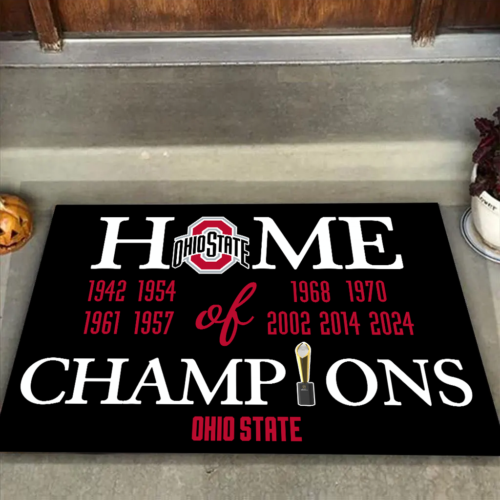 Home of Champions Ohio State Buckeyes Doormat for Buckeyes Fans