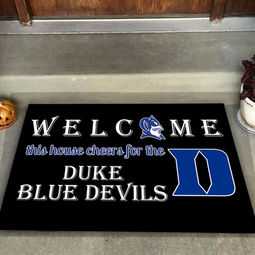 Welcome This House Cheer for Duke Blue Devils Doormat for Fans