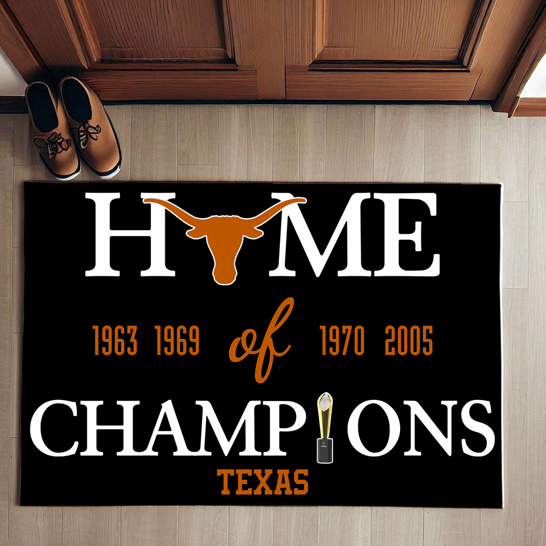 Home of Champions Texas Longhorns Doormat for Longhorns Fans