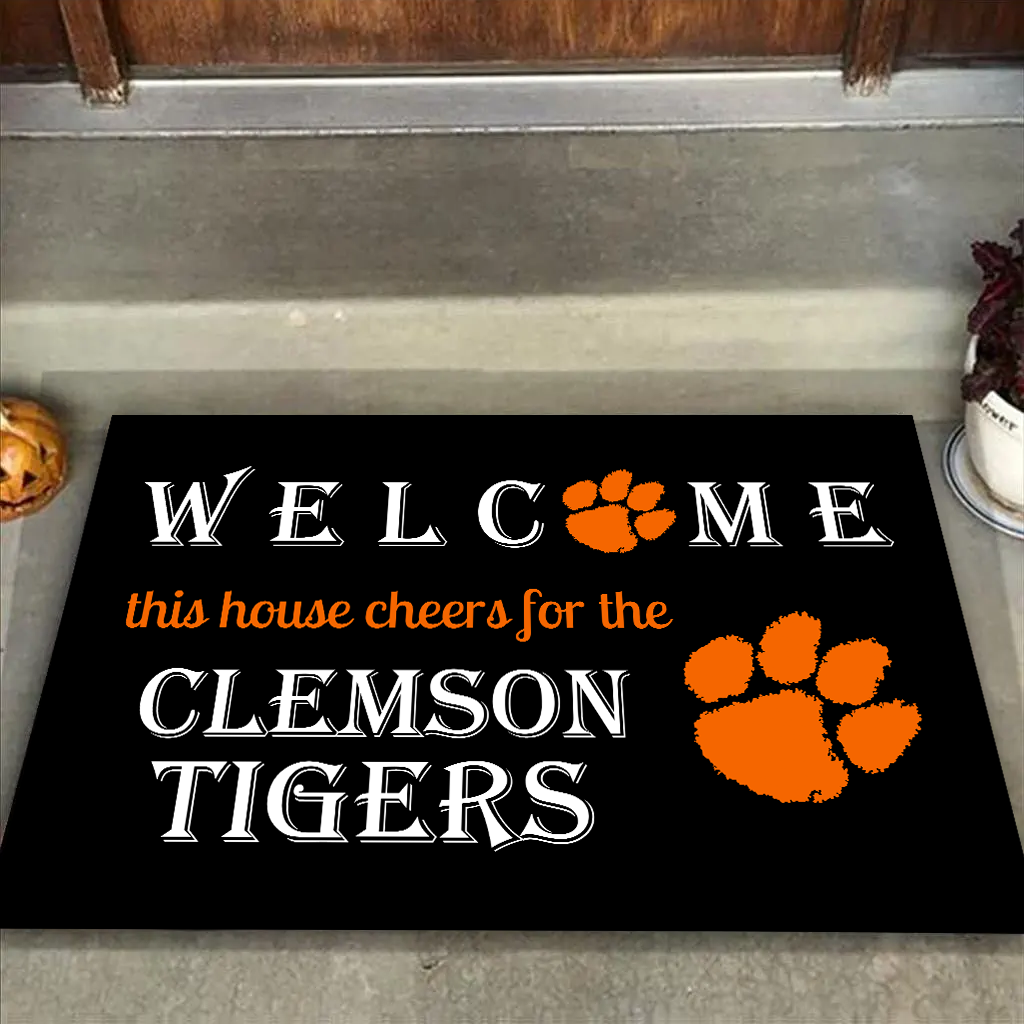 Welcome This House Cheer for Clemson Tigers Doormat