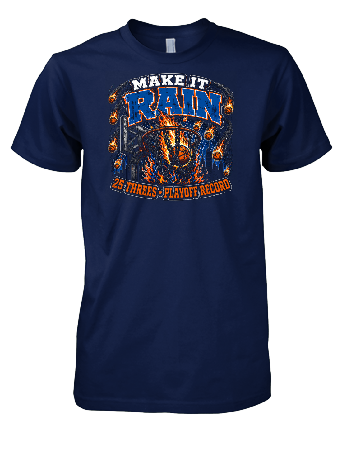 Make It Rain New York Basketball Fan T-Shirt - NYC Hoops Culture Tee - Big Apple Basketball Shirt