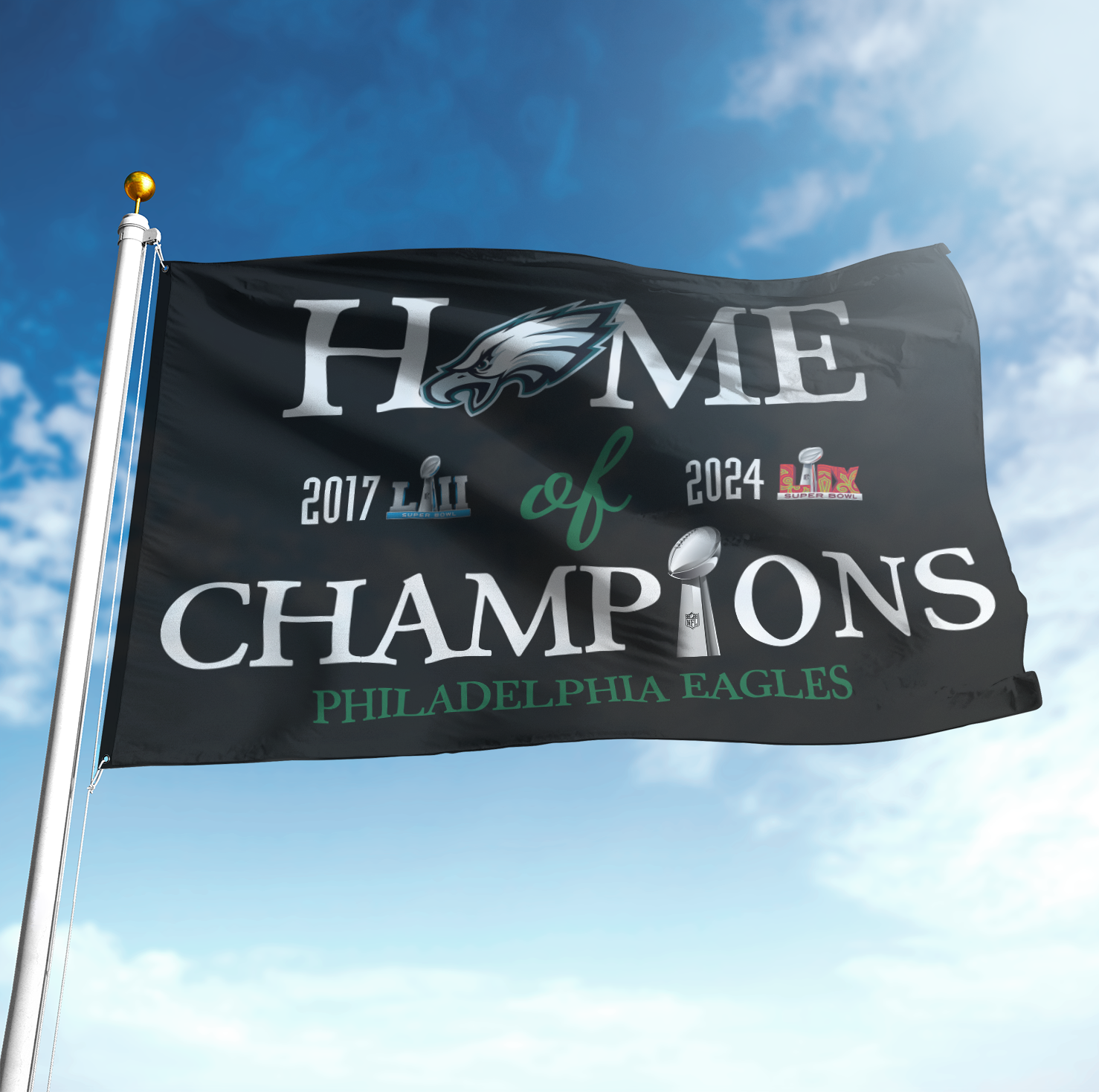 Philadelphia Eagles Home Of Champions Flag for Fans