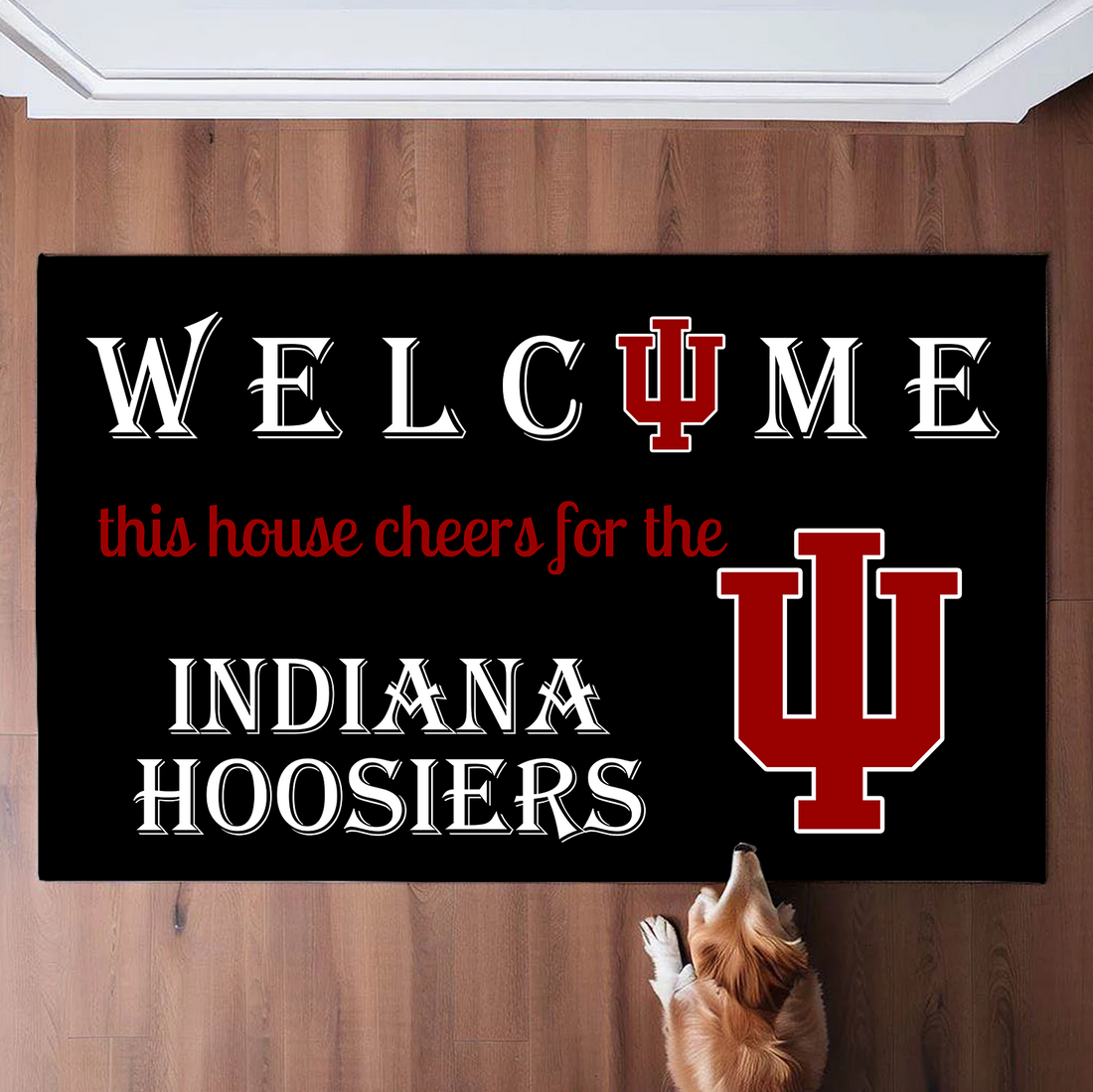 Welcome This House Cheers for The Indiana Hoosiers Doormat for Fans