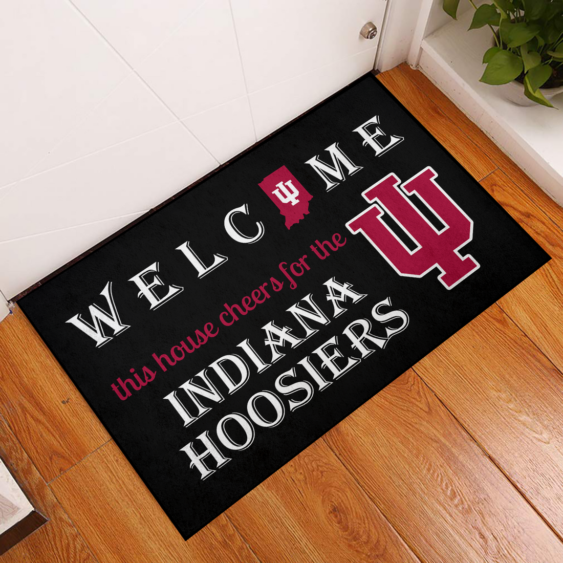 Welcome This House Cheers for The Indiana Hoosiers Doormat for Indiana Fans
