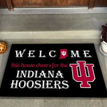 Welcome This House Cheers for The Indiana Hoosiers Doormat for Indiana Fans