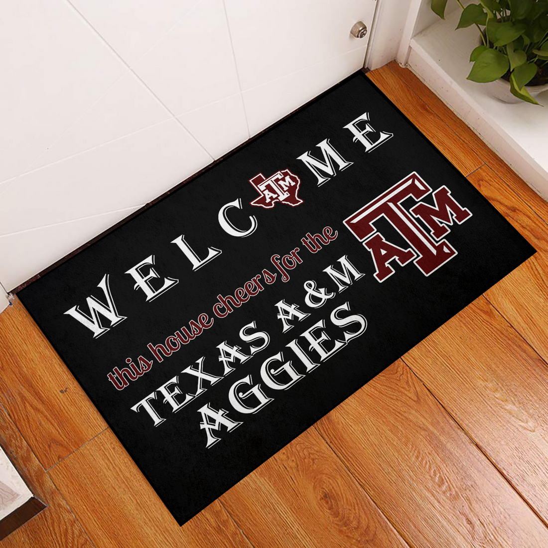Welcome This House Cheers for The Texas A&M Aggies Doormat for Fans