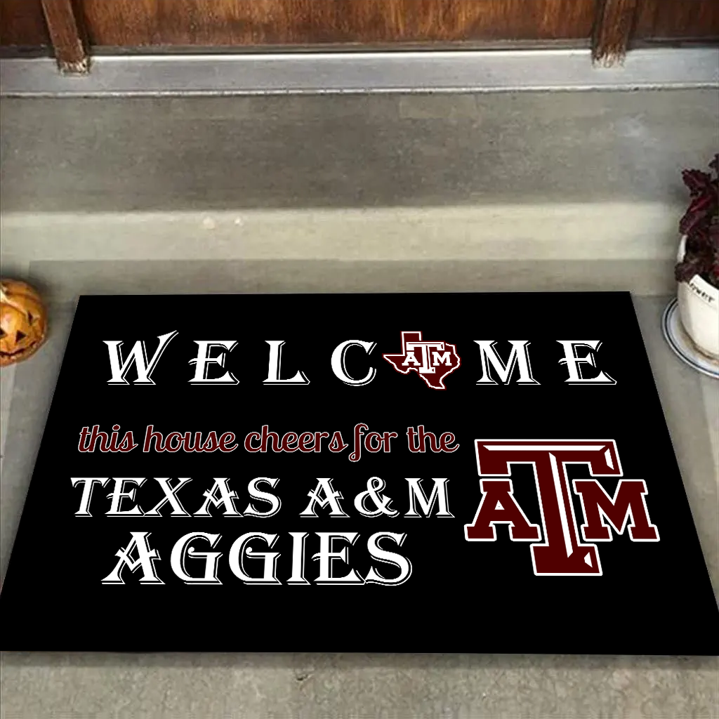 Welcome This House Cheers for The Texas A&M Aggies Doormat for Fans