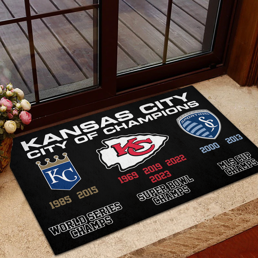 Kansas City City of Champions Doormat for Kansas City Sports Fans