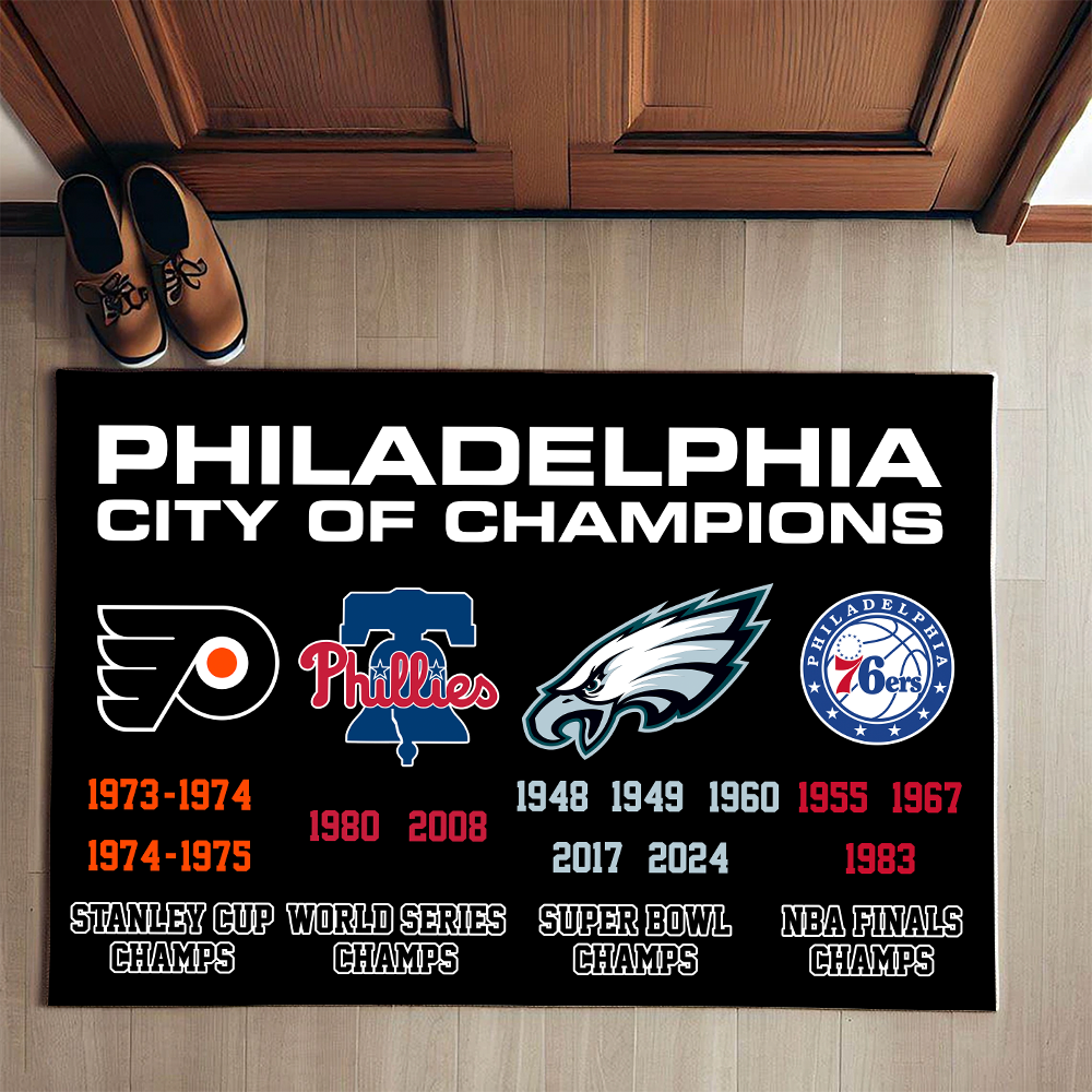 Philadelphia City of Champions Doormat for Philly Fans