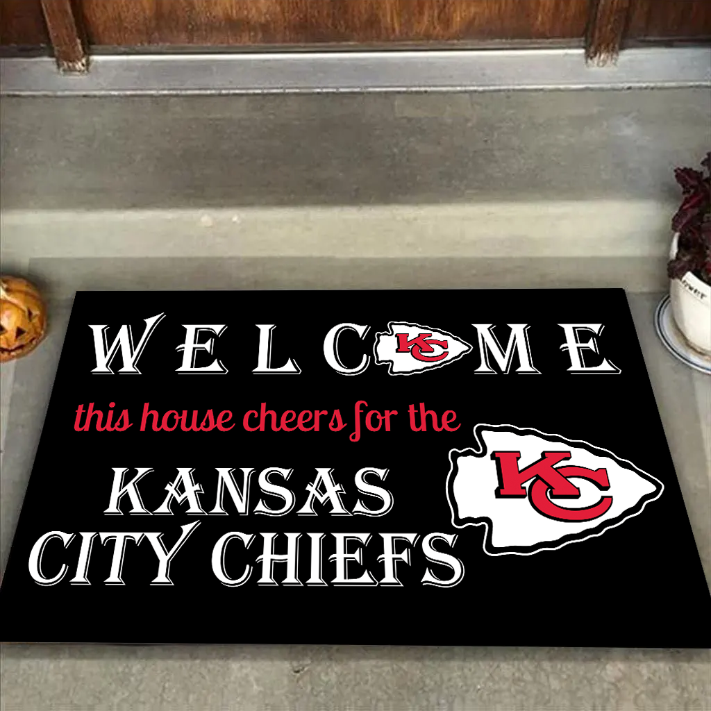 Welcome This House Cheers for The Kansas City Chiefs Mat for Fans