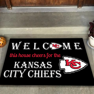 Welcome This House Cheers for The Kansas City Chiefs Mat for Fans