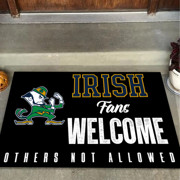 Notre Dame Fighting Irish Fans Welcome Others not Allowed Doormat for Fans