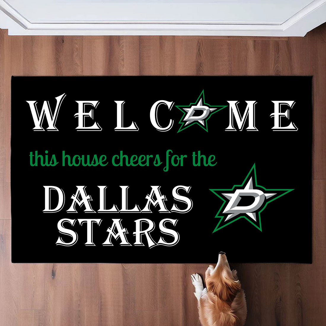 Welcome This House Cheers for Dallas Stars Doormat