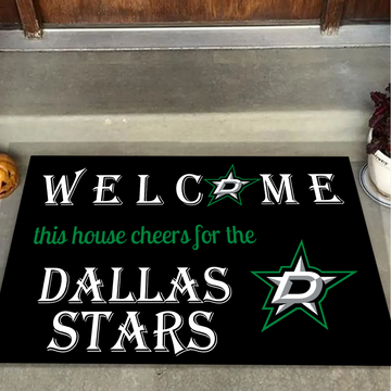 Welcome This House Cheers for Dallas Stars Doormat