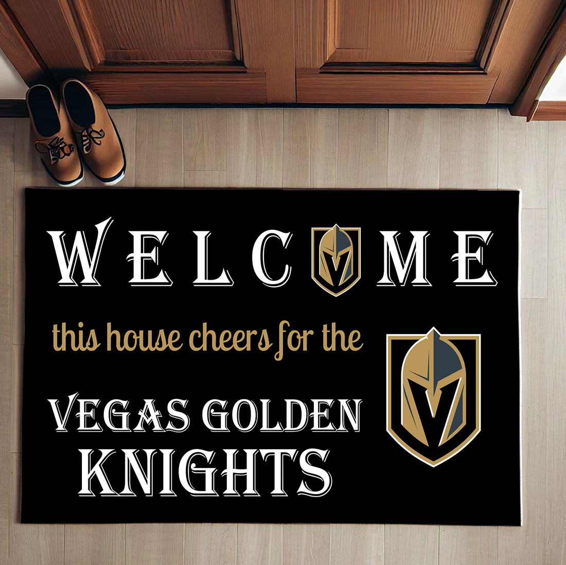 Welcome This House Cheers for The Vegas Golden Knights Doormat for Fans