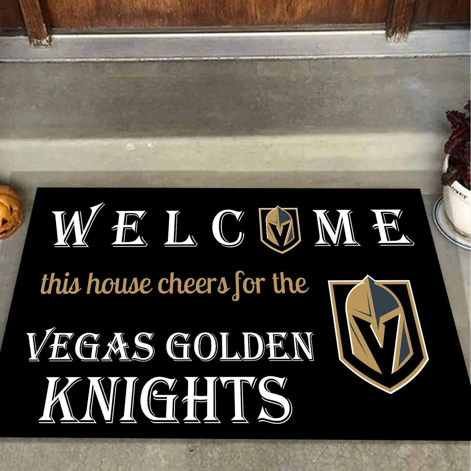 Welcome This House Cheers for The Vegas Golden Knights Doormat for Fans