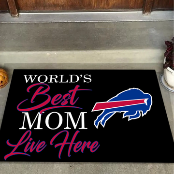 World's Best Bills Mom Live Here Doormat for Buffalo Bills Fans