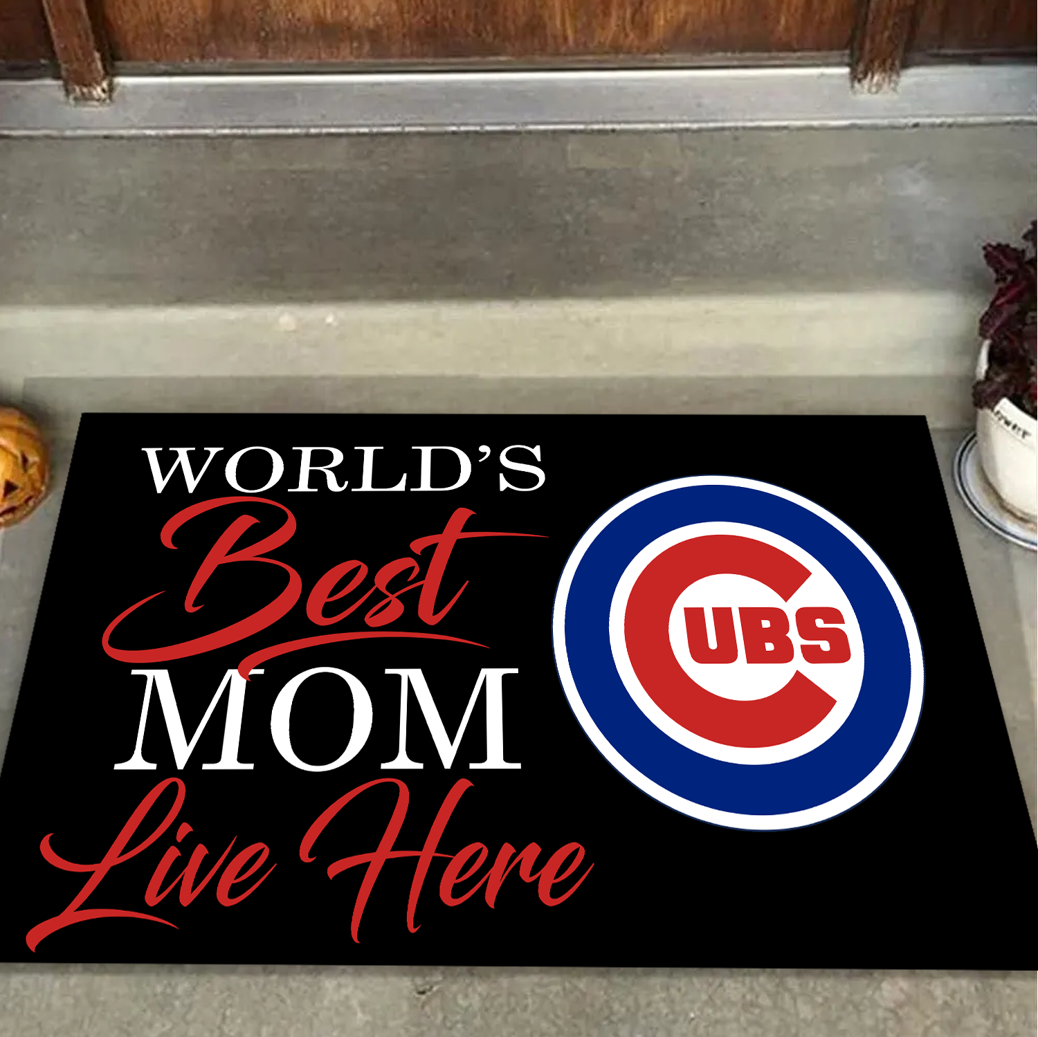 World's Best Cubs Mom Live Here Doormat for Cubs Fans
