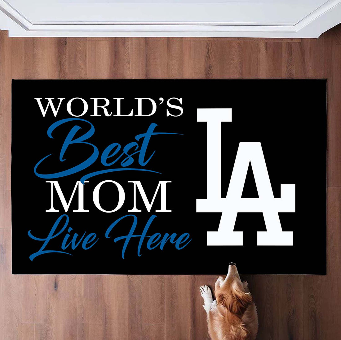 World's Best Dodgers Mom Live Here Doormat for Los Angeles Fans