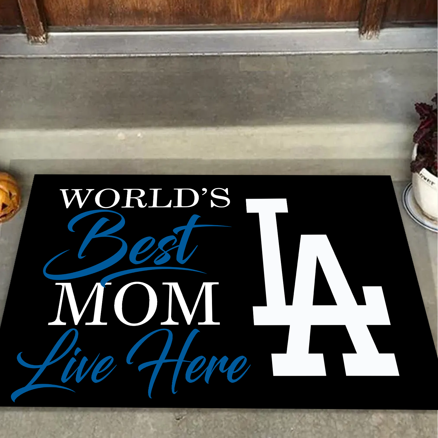 World's Best Dodgers Mom Live Here Doormat for Los Angeles Fans