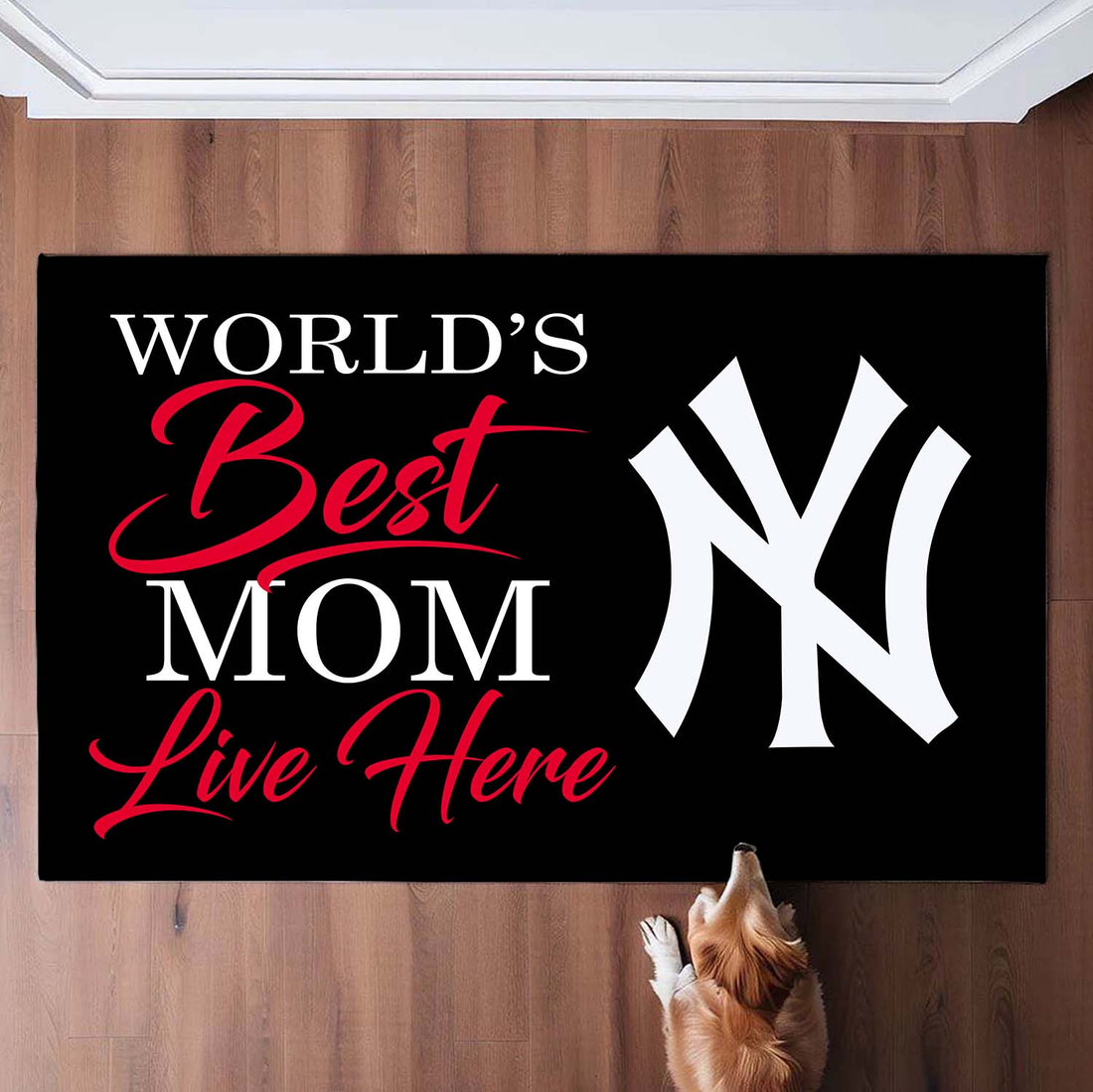 World's Best Yankees Mom Live Here Doormat for New York Fans