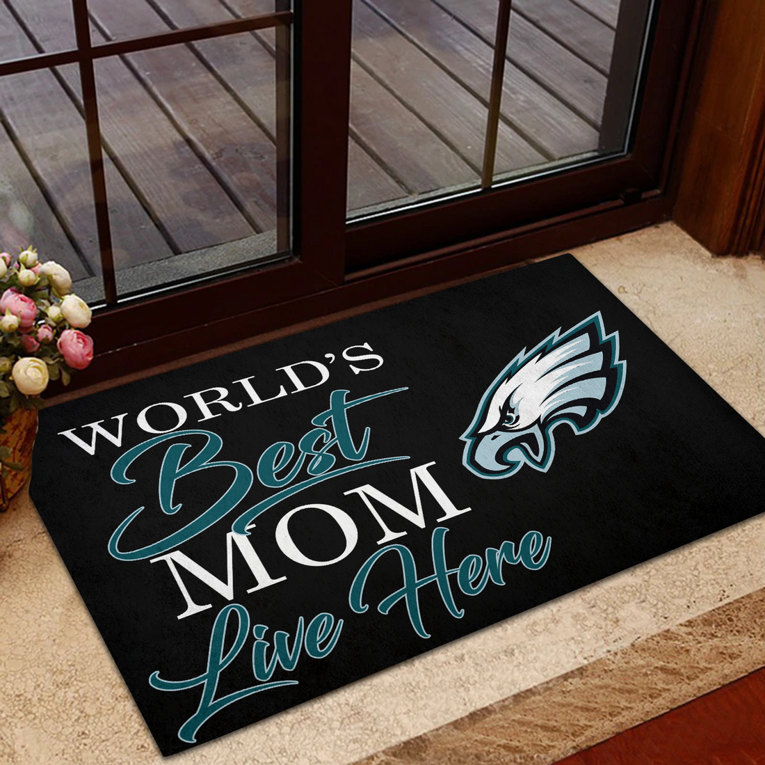 World's Best Eagles Mom Live Here Doormat for Philly Fans