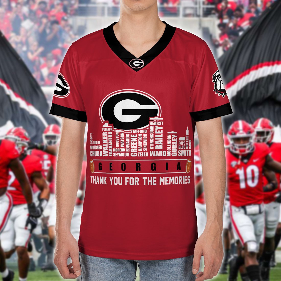 Georgia Bulldogs Greatest Players of All Time Jersey for Fans