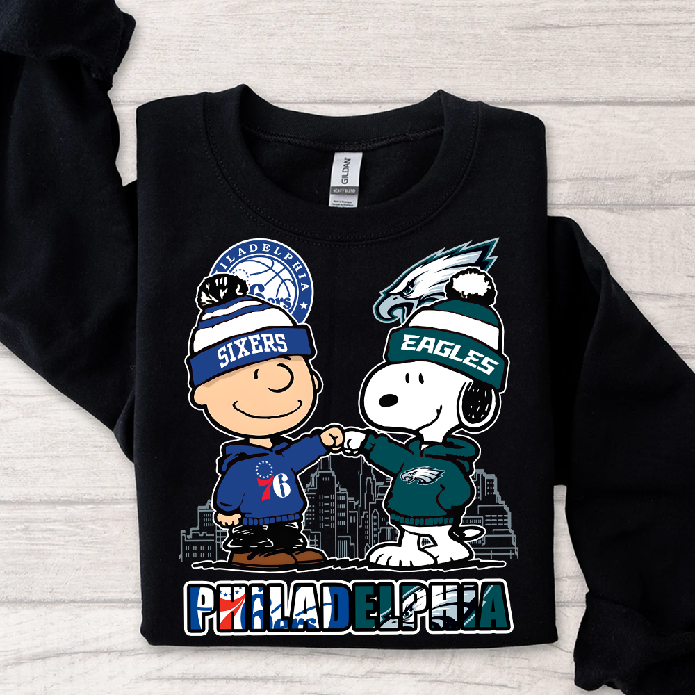 Philadelphia 76ers x Eagles Snoopy Shirt – Philly Basketball & Football Fan Tee