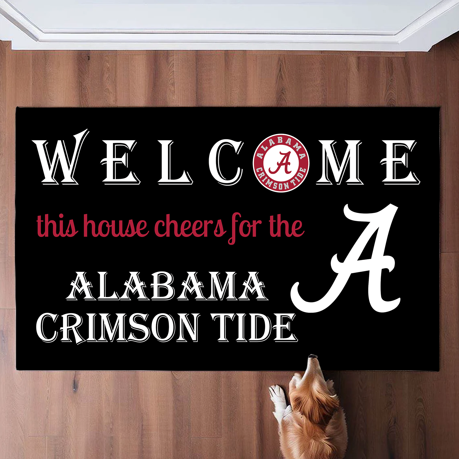 Personalised Welcome This House Cheer for Alabama Doormat