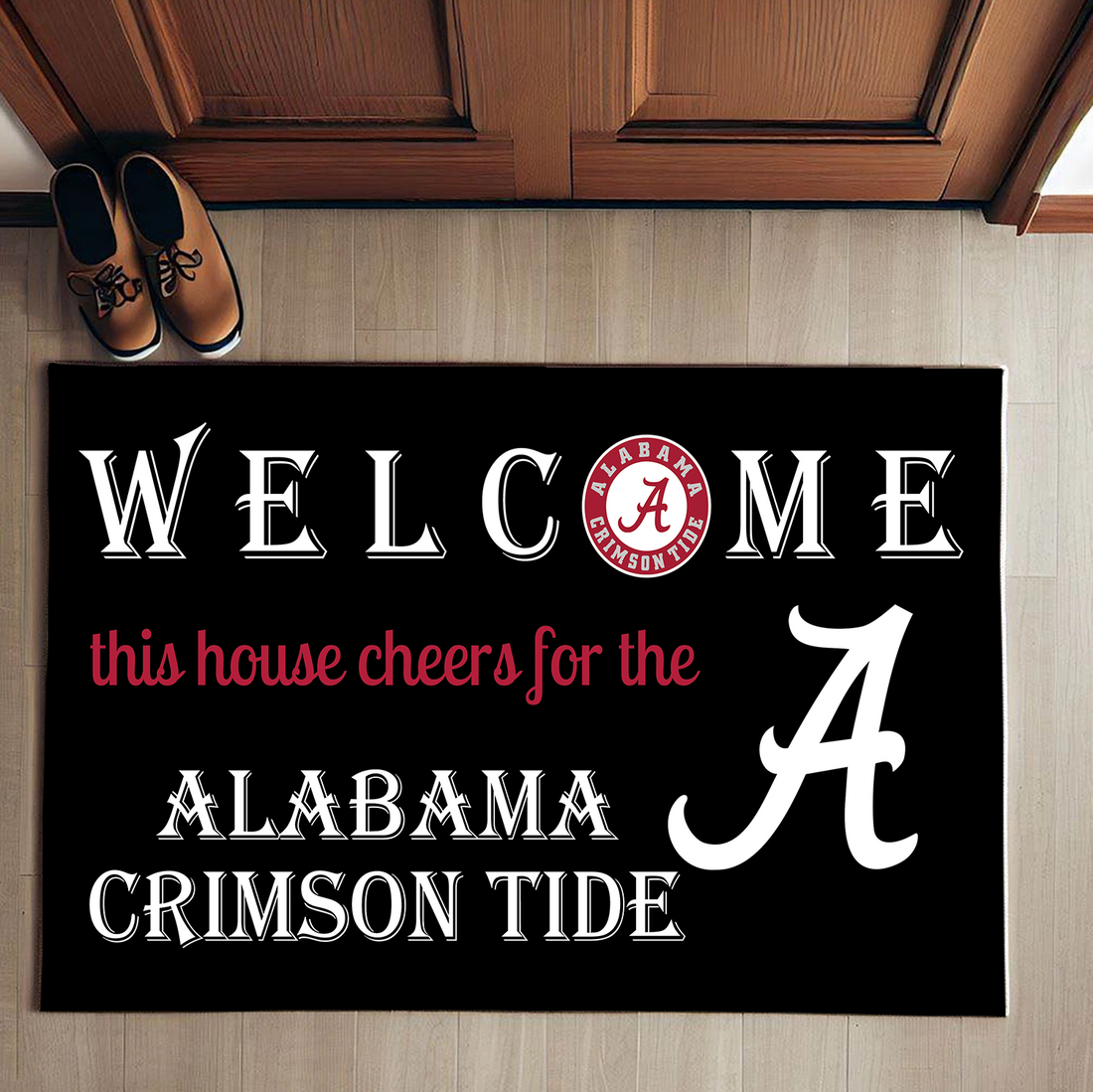 Personalised Welcome This House Cheer for Alabama Doormat