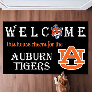 Welcome This House Cheer for Auburn Tigers Doormat