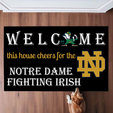 Welcome This House Cheer for Notre Dame Doormat