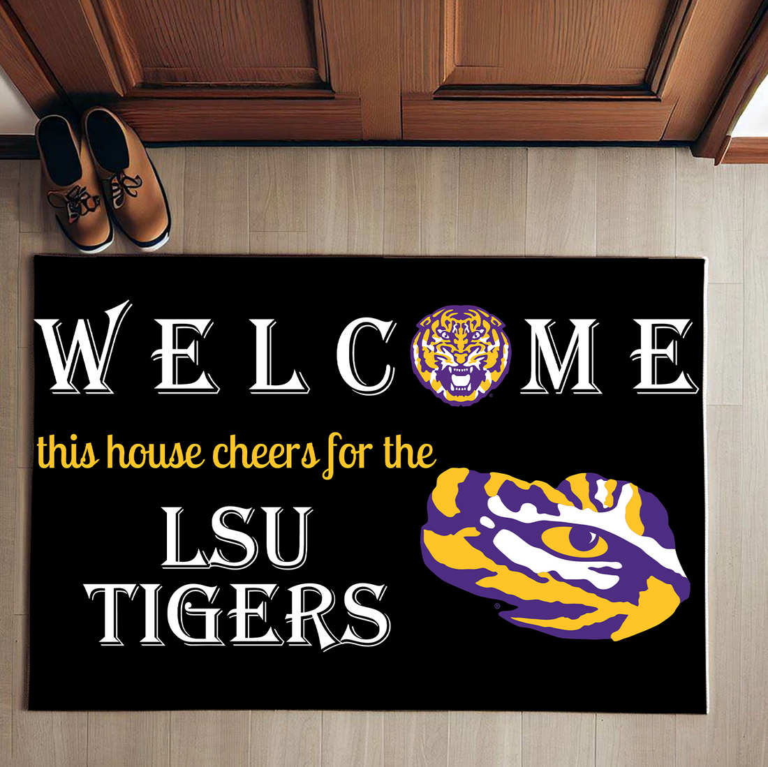 Welcome This House Cheer for LSU Tigers Doormat