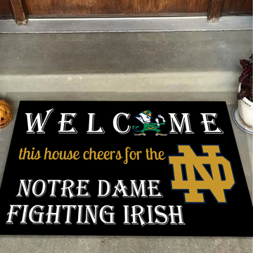 Welcome This House Cheer for Notre Dame Doormat