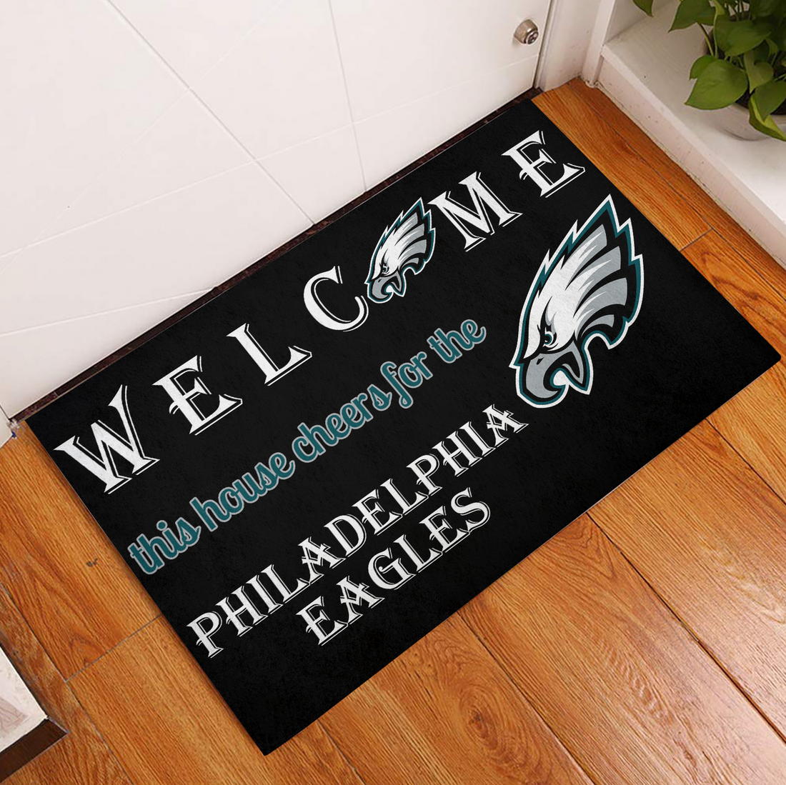 Welcome This House Cheer for Eagles Doormat