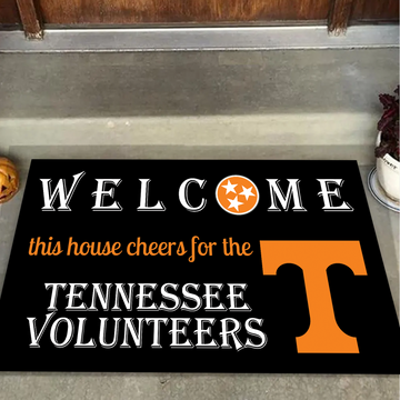 Welcome This House Cheer for Tennessee Volunteers Mat for Fans