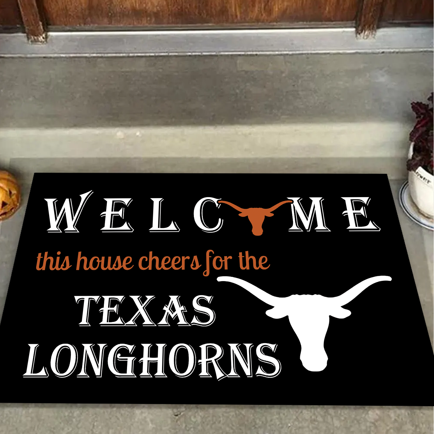 Welcome This House Cheer for Texas Doormat