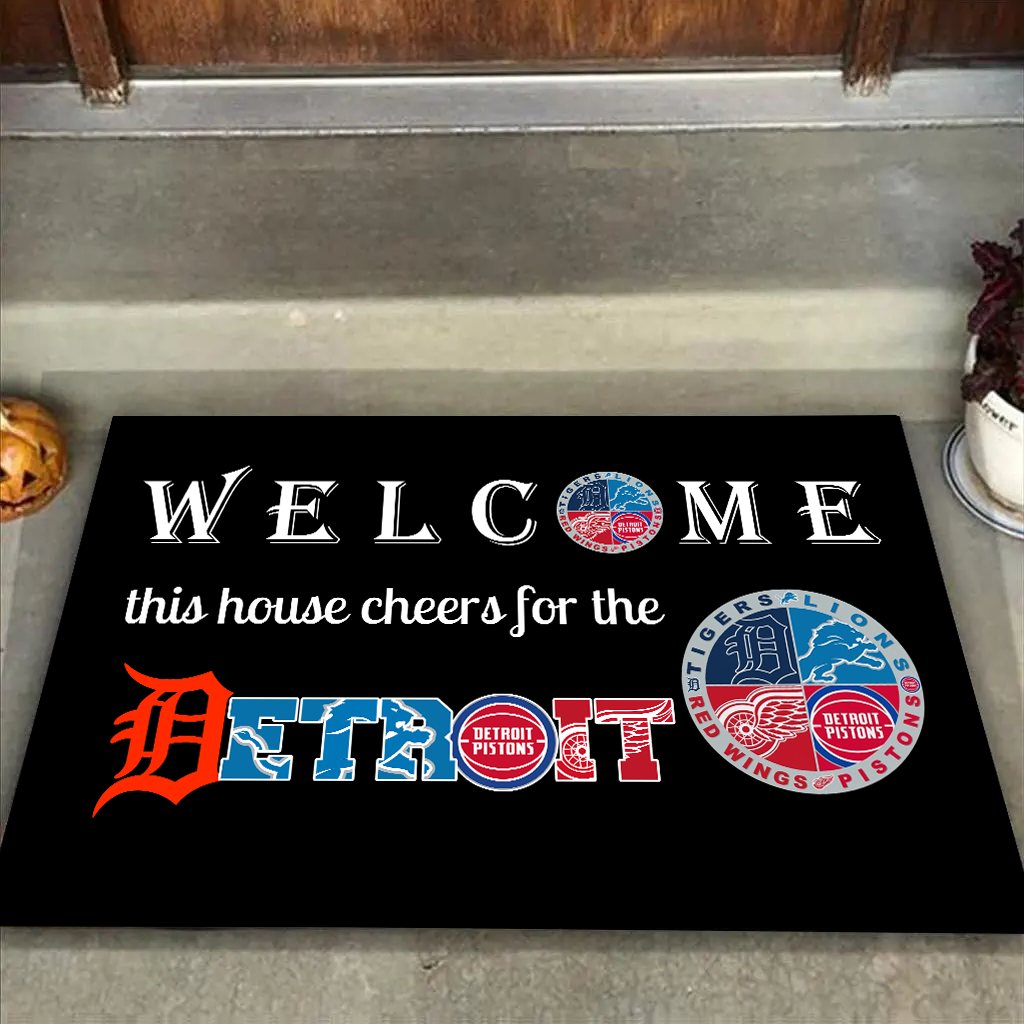 Welcome This House Cheers for Detroit Sports Doormat