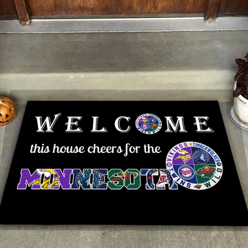 Welcome This House Cheers for Minnesota Sports Doormat