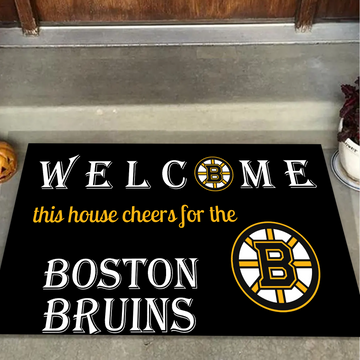 Welcome This House Cheers for Boston Bruins Doormat for Fans