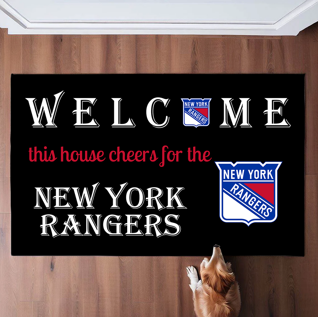 Welcome This House Cheers for New York Rangers Doormat