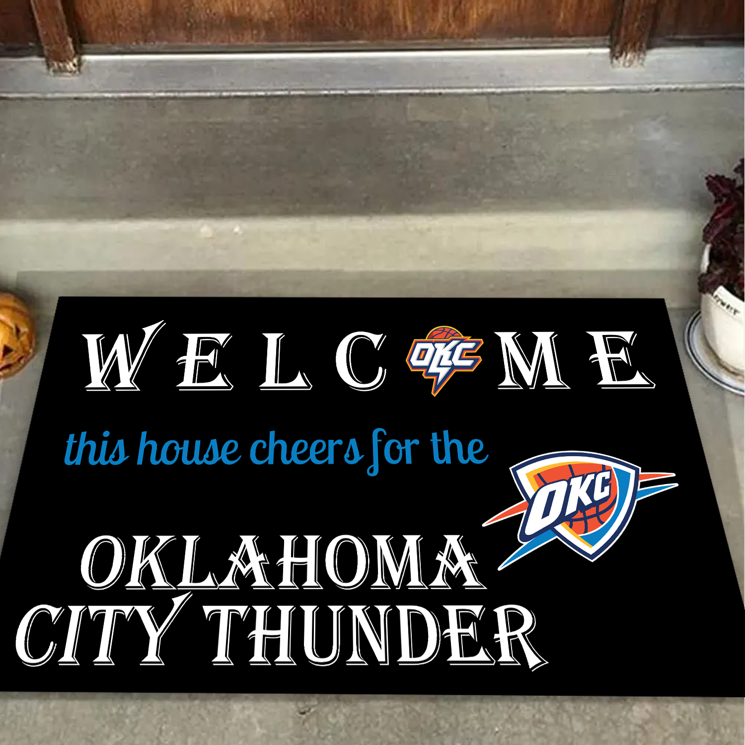 Welcome This House Cheers for Oklahoma City Thunder Doormat