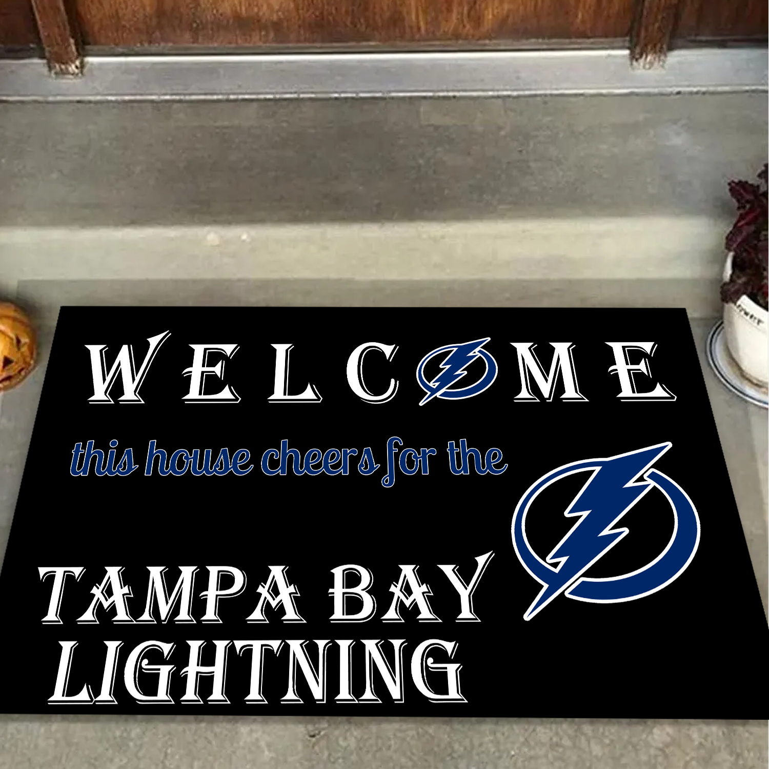 Welcome This House Cheers for Tampa Bay Lightning Doormat for Fans