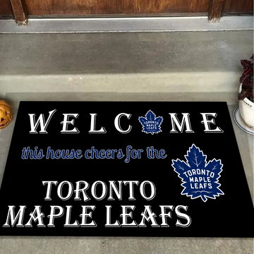 Welcome This House Cheers for Toronto Maple Leafs Doormat