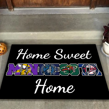 Home Sweet Minnesota Home Doormat for Minnesota Sports Fans