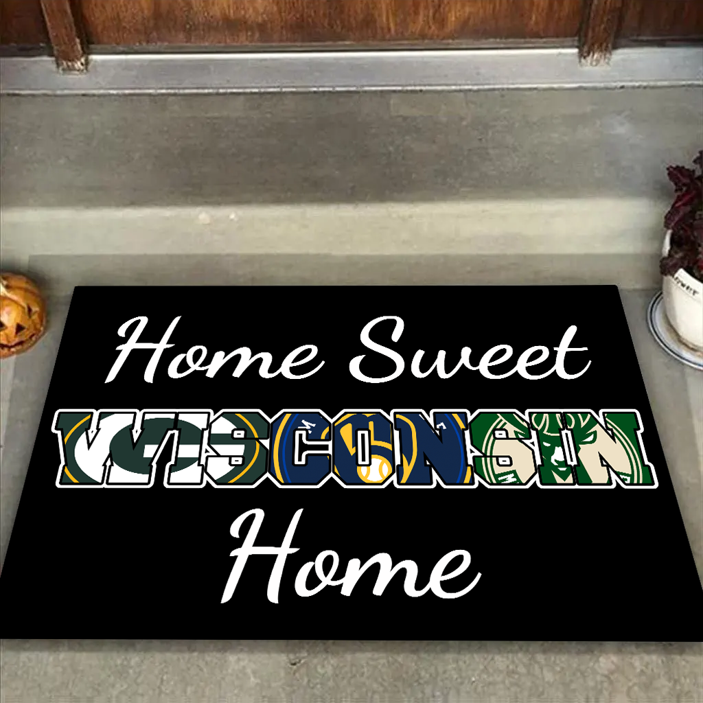 Home Sweet Wisconsin Home Doormat for Wisconsin Sports Fans